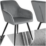 tectake&reg; moderner Esszimmer Stuhl mit Armlehnen, Sitzfl&auml;che aus Samt, Armlehnstuhl,