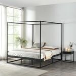 [en.casa] Himmelbett Kristianstad Metallbett 160 x 200 cm Doppelbett Bettgestell mit