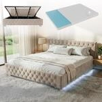Juskys Polsterbett Nizza 180x200 cm mit Matratze, Stauraum mit Lattenrost,...