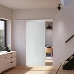 inova Glas-Schiebet&uuml;r Komplettset 755x2035 mm satiniert mit Griffmuschel und