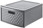 Rotho Country Schubladenbox 19.2l mit 1 Schub in Rattan-Optik, Kunststoff (PP)