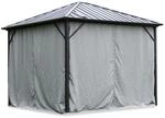 Home Deluxe - Vorh&auml;nge LED Solar Pavillon Azur - Farbe Grau - 100% Polyester - UV