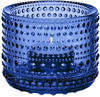 Iitala Kastehelmi Teelichthalter aus Mundgeblasenem Glas in der Farbe Ultramarin Blue