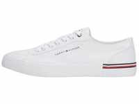 Tommy Hilfiger Herren Vulcanized Sneaker Canvas Schuhe, Weiß (White), 46
