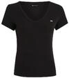 Tommy Jeans Damen T-Shirt Kurzarm Slim Essential Rib V-Ausschnitt
