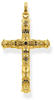 Thomas Sabo Kreuz-Anhänger mit Zirkonia aus 925er Sterling-Silber mit 750er Gelbgold