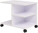 vidaXL Beistelltisch mit Rollen 50x35x42cm Wei&szlig; Rollregal B&uuml;cherregal Regal