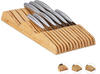 Relaxdays Messerblock Schublade, liegend, Bambus, für 13 Messer, HBT: 5x17x40 cm,