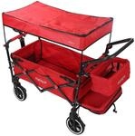 FUXTEC Bollerwagen faltbar FX-CT850 Rot mit Dach - Transportwagen klappbar |inkl.
