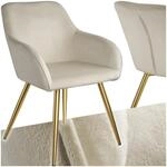 tectake&reg; Esszimmerstuhl, Sessel bequem mit Armlehne, Polsterstuhl, Samtstoff