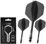 WINMAU Darts Fusion Integrated Flight & Shaft System - No.2 Shape & Design - Schwarz
