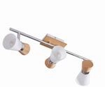 Lindby Deckenlampe Glas, Metall Holz Deckenstrahler schwenkbar & drehbar 3x E14...