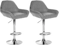 CLP 2er Set Barhocker h&ouml;henverstellbar Braga, mit Stoffbezug und R&uuml;ckenlehne,