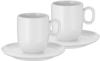 WMF Barista Tassen Set 4-teilig, zwei Kaffeetassen 170ml mit Untertassen für Cafè