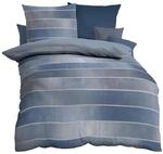 Kaeppel Mako-Satin Bettw&auml;sche Timeless blau, 1 Bettbezug 200 x 200 cm + 2