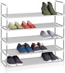 Relaxdays Schuhregal Stecksystem, 5 Ebenen, wei&szlig; | Schuhablage f. 20 Paar Schuhe,