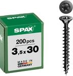 SPAX Universalschraube, Senkkopf, schwarz, T-STAR plus, Vollgewinde (3,5x30 mm...