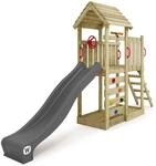 WICKEY Spielturm Kletterger&uuml;st JoyFlyer mit Holzdach & anthraziter Rutsche,...