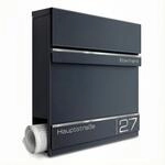Metzler Briefkasten Personalisierbar Anthrazit RAL 7016 - mit Zeitungsfach -
