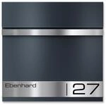 Metzler Premium Briefkasten Anthrazit personalisiert mit V2A Edelstahl Namensschild