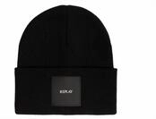 Replay Unisex Strickm&uuml;tze mit Logo, Black 098 (Schwarz), Einheitsgr&ouml;&szlig;e