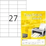 TopStick 8704 Universal Etiketten, 100 Blatt, 70 x 32 mm, 27 pro A4 Bogen, 2700