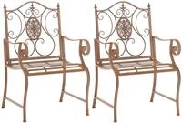 CLP 2er Set Gartenst&uuml;hle Punjab im Landhausstil I Eisenstuhl lackiert I...