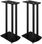 vidaXL Lautsprecher-St&auml;nder 2 STK. Schwarz Hartglas 3 S&auml;ulen