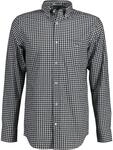 GANT Herren Reg Poplin Gingham Shirt Klassisches Hemd, Schwarz, L EU