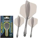 WINMAU Darts Fusion Integrated Flight & Shaft System - No.2 Shape & Design - Grau