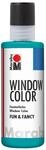 Marabu 04060004098 - Window Color fun & fancy, t&uuml;rkisblau 80 ml, Fensterfarbe auf