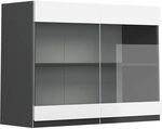 Vicco K&uuml;chenglasschrank R-Line, Wei&szlig;, 80 cm J-Shape, zur freien Kombination