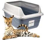 XXL Extra hohe Katzentoilette offene Katzenklo mit hohem Rand ohne Deckel gro&szlig;e