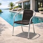 Mojawo Rattansessel Aluminium/Polyrattan Bistrostuhl stapelbar Stapelstuhl