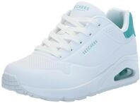 Skechers Damen Pop Back UNO, White Durabuck Mint Suede Trim, 36 EU