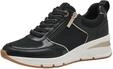 Tamaris Damen Sneaker Low Textile Vegan; Black Comb/schwarz; 37