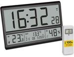 TFA Dostmann Digitale XL Wanduhr, 60.4523.01, mit Au&szlig;entemperatur und Raumklima,