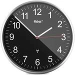 MEBUS Funkwanduhr, Wanduhr gro&szlig;, Funkuhr modern, Aluminium-Rahmen mit gut ablesbaren