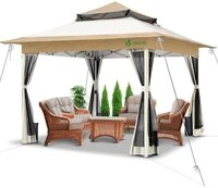 VOUNOT&reg; Pavillon Faltbar 3,6x3,6m, Pop Up Partyzelt mit Mesh Sides & Doppeldach,