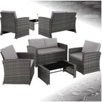 tectake Lounge Gartenm&ouml;bel Set Poly Rattan f&uuml;r den Garten, M&ouml;bel f&uuml;r den...