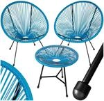 tectake&reg; Set 2X Stuhl 1x Beistelltisch Acapulco, Gartenstuhl, Gartenst&uuml;hle im Retro