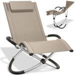tectake&reg; Outdoor Schaukelstuhl klappbar, Liegestuhl wetterfest, Relaxliege,