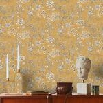 Livingwalls Travel Styles Vliestapete - Florale Tapete in Gelb und Wei&szlig; -