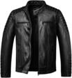 Amaci&Sons Herren Echtleder Jacke Biker Zipper Lederjacke 9104 Schwarz 3XL