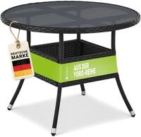 Juskys Polyrattan Gartentisch Yoro wetterfest - Balkontisch &Oslash; 80 cm rund -...