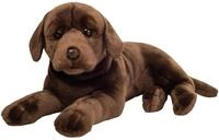 Teddy Hermann 91988 Labrador liegend Schokobraun 50 cm, Kuscheltier mit idealem