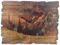 ARTLAND Wanddeko Wanduhr ohne Tickger&auml;usche aus Holz Funk Uhr lautlos 40x30 cm