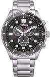 CITIZEN Sport Chrono AT2568-82E Men's Chronograph Watch, Black Steel Background