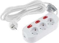 ChiliTec Steckdosenleiste 3-Fach 1,5 Meter Kabel | mit Einzelschaltung,...