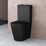 doporro Design Stand WC mit Softclose 36x63x82cm Stand-Toilette Schwarz